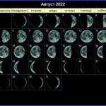 24611 Лунный календарь на август 2022 года