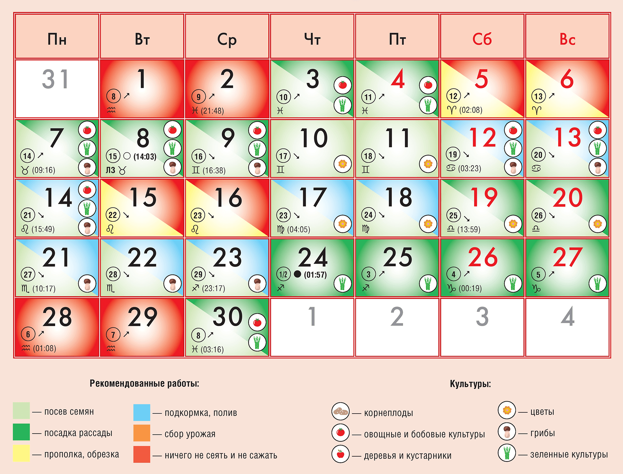 25082 Лунный календарь садовода и огородника на ноябрь 2022 года